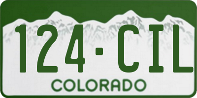 CO license plate 124CIL