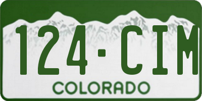 CO license plate 124CIM
