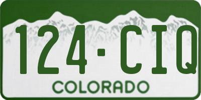 CO license plate 124CIQ