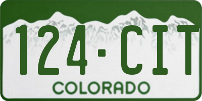 CO license plate 124CIT