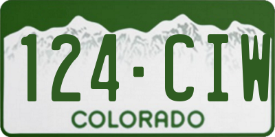 CO license plate 124CIW