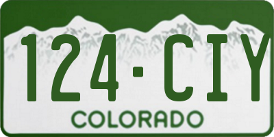 CO license plate 124CIY