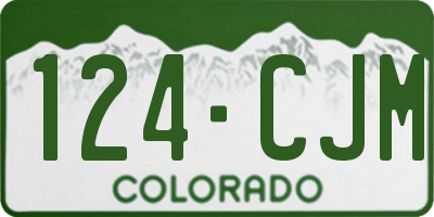 CO license plate 124CJM