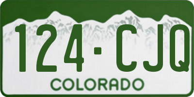 CO license plate 124CJQ