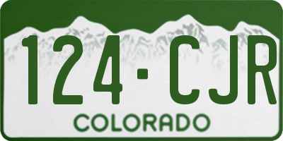 CO license plate 124CJR