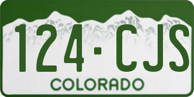 CO license plate 124CJS