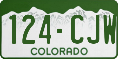 CO license plate 124CJW