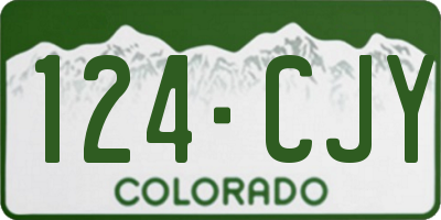 CO license plate 124CJY