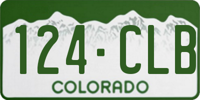 CO license plate 124CLB