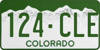 CO license plate 124CLE