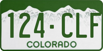 CO license plate 124CLF