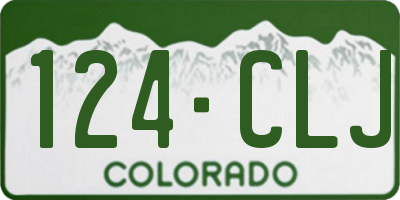 CO license plate 124CLJ