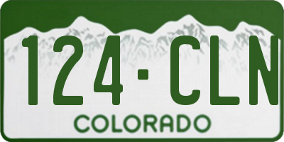 CO license plate 124CLN