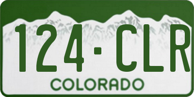 CO license plate 124CLR