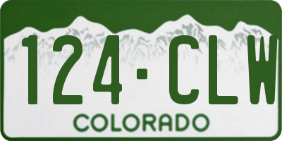 CO license plate 124CLW