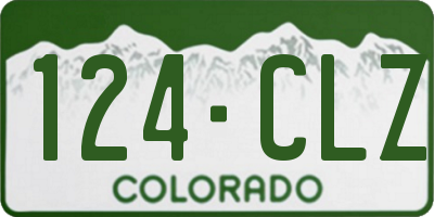 CO license plate 124CLZ