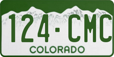 CO license plate 124CMC