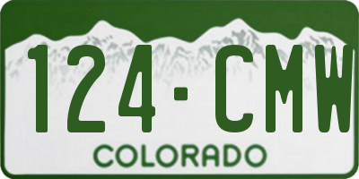 CO license plate 124CMW
