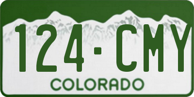 CO license plate 124CMY