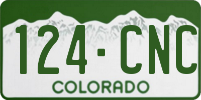 CO license plate 124CNC
