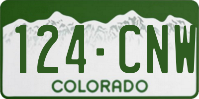 CO license plate 124CNW