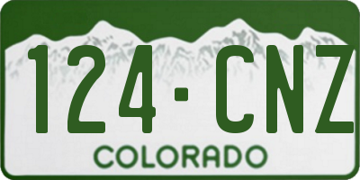 CO license plate 124CNZ