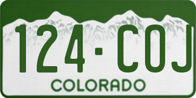 CO license plate 124COJ
