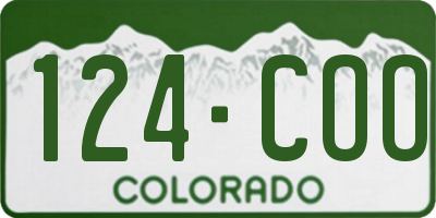 CO license plate 124COO