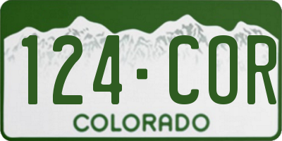 CO license plate 124COR