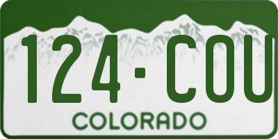 CO license plate 124COU