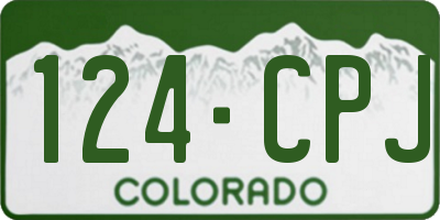 CO license plate 124CPJ