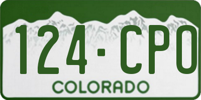 CO license plate 124CPO