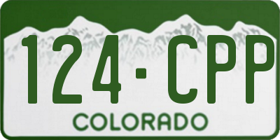 CO license plate 124CPP