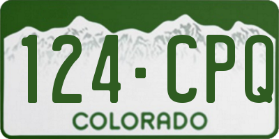 CO license plate 124CPQ