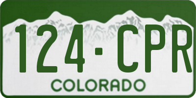 CO license plate 124CPR