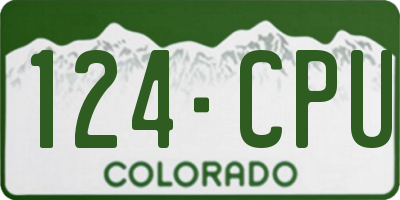 CO license plate 124CPU