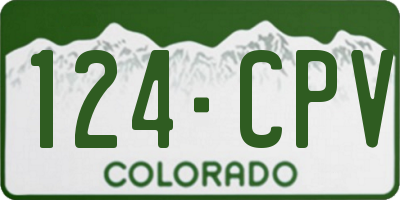 CO license plate 124CPV