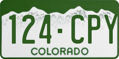 CO license plate 124CPY