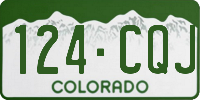 CO license plate 124CQJ