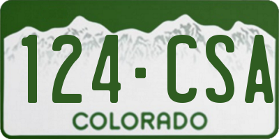 CO license plate 124CSA