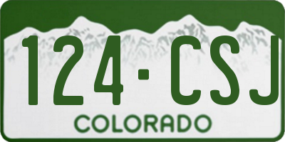 CO license plate 124CSJ