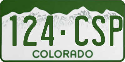 CO license plate 124CSP