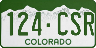 CO license plate 124CSR