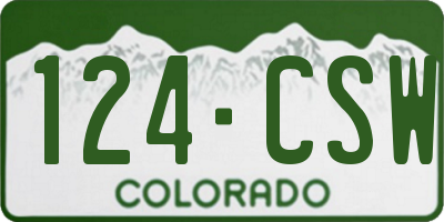CO license plate 124CSW