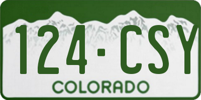 CO license plate 124CSY
