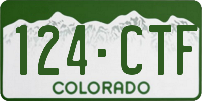 CO license plate 124CTF