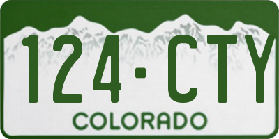 CO license plate 124CTY