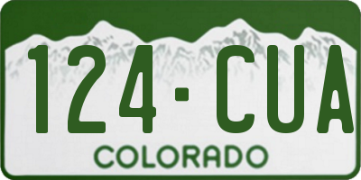 CO license plate 124CUA