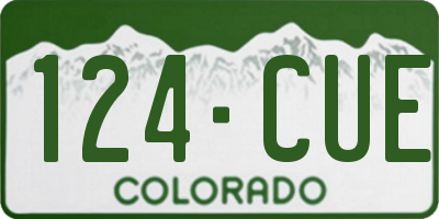 CO license plate 124CUE