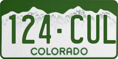 CO license plate 124CUL